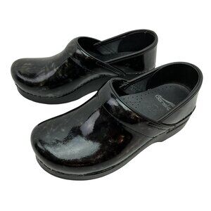Dansko Pro Patent Leather Metallic Clogs Nurse Work Womens 36 Italy Made